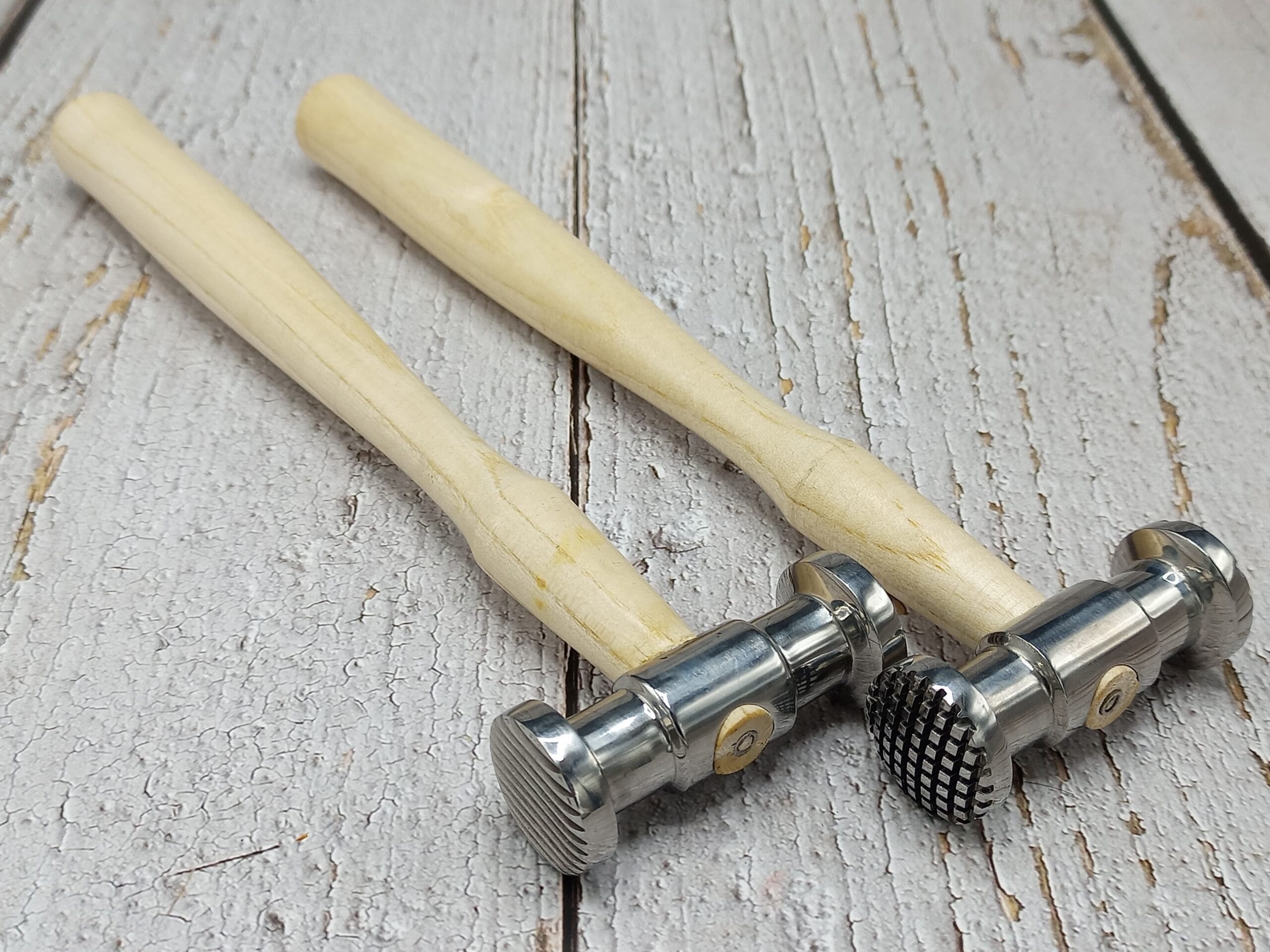 Texture Hammer Set – 4 Unique Metal Stamping Heads | Dimples, Stripes & Checkered Designs | Jewelry & Metalworking Tools