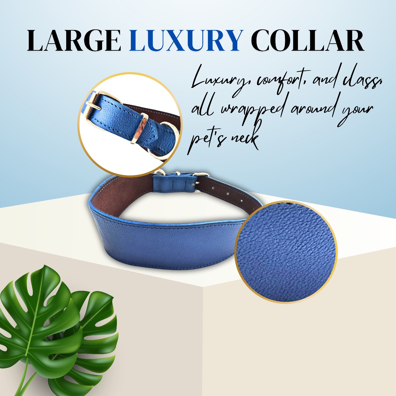 Handmade Leather Dog Collar – 6 Ply Leather with Stainless Steel Buckle | Comfortable Inner Lining & Heavy-Duty Design