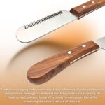 Fine Stripping Knife – Professional Grooming Tool for Dogs & Cats | Wooden Handle & Serrated Stainless Steel Blade