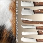 Pet Grooming Knife Set – Perfect for Your Pets Hair Care | 6 PCS Stainless Steel Tools with Brown Wooden Handle
