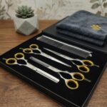 Pet Grooming Scissors & comb - Straight, Curved, Chunker, Thinner - 5Pc gift Box