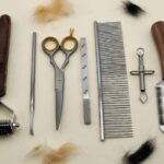Dog Rake, Stripping comb, comb, scissor, file, scalar, tick remover - 7 Pc Kit